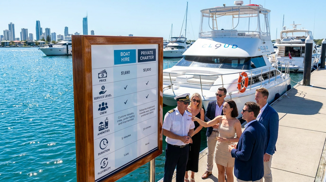 Boat hire vs charter Gold Coast